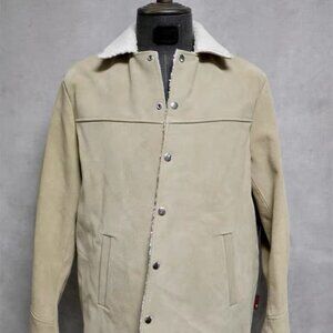 Genuine leather jacket beige size M